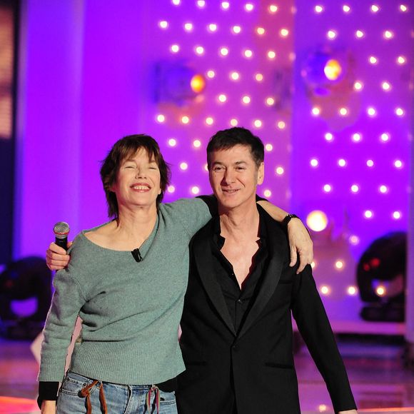 Jane Birkin et Etienne Daho lors de l'enregistrement de "Vivement Dimanche" le 5 janvier 2019 à Paris, France. Photo Max Colin/ABACAPRESS.COM