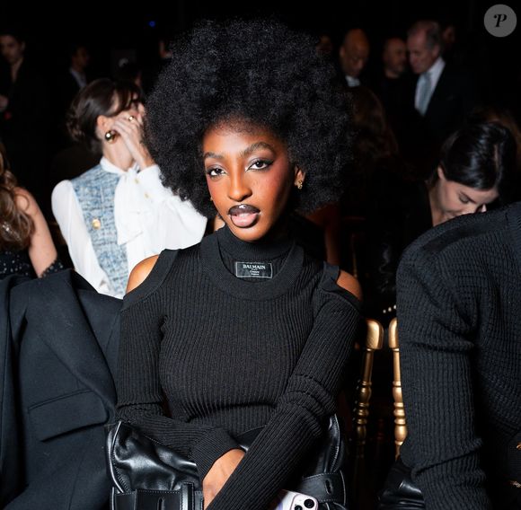 Paris, FRANCE  - Fashion insiders and celebrities gather for Balmain’s Fall-Winter 2025 women’s runway show during Paris Fashion Week.



Pictured: EBONY