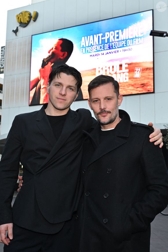 Florent Hill et Nicolas Duvauchelle pour l'avant première du film "Brûle le sang" réalisé par Akaki Popkhadze et projeté au cinéma Pathé Gare du Sud, le 14 janvier 2025, à Nice avant sa sortie officielle mercredi 22 janvier 2025. © Bruno Bebert/Bestimage