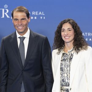 Rafael Nadal et sa femme Xisca Perello - Photocall du gala commémoratif du centenaire de Telefónica à Madrid, le 19 avril 2024. AGENCE / BESTIMAGE