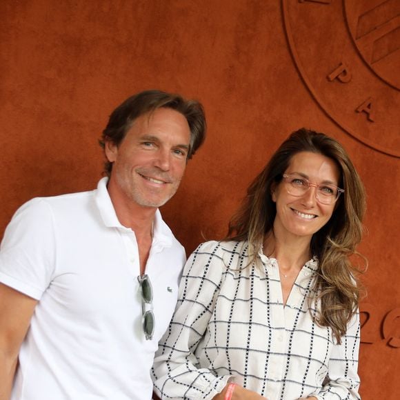 Nicolas Vix et sa compagne Anne-Claire Coudray au village (jour 13) lors des Internationaux de France de Tennis de Roland Garros 2022 à Paris, France, le 3 juin 2022. © Dominique Jacovides/Bestimage