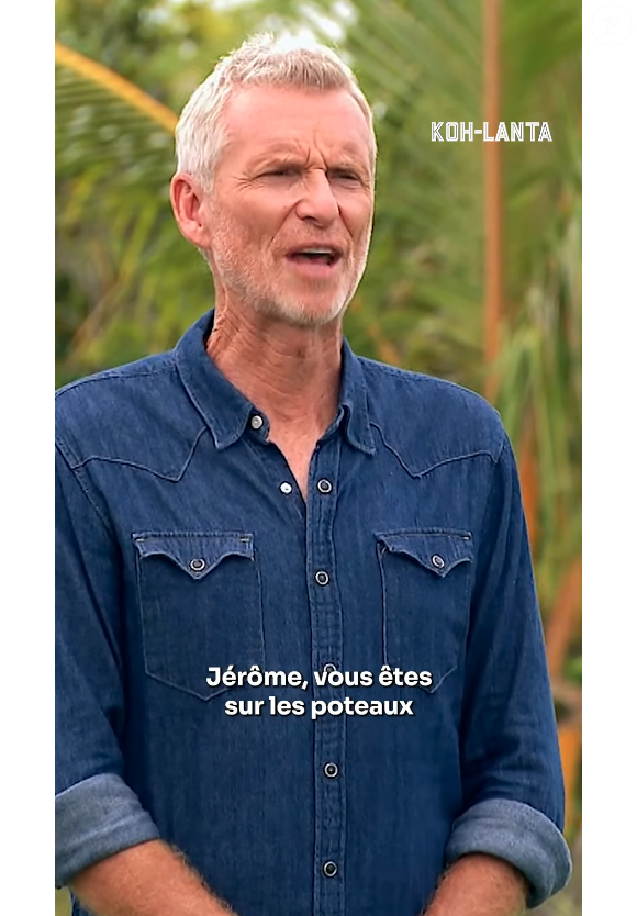 Denis Brogniart annonce à Jérôme Molas la bonne nouvelle : il est en finale de Koh-Lanta.