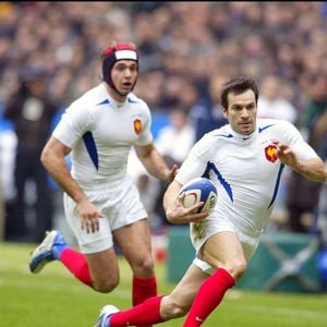 Christophe Dominici (Fra) pendant le match du tournoi de rugby RBS Six Nations contre l'Italie au Stade de France à Saint Denis. La France a gagné 25-0.  21 février 2004. © Laurent Zabulon/ABACA