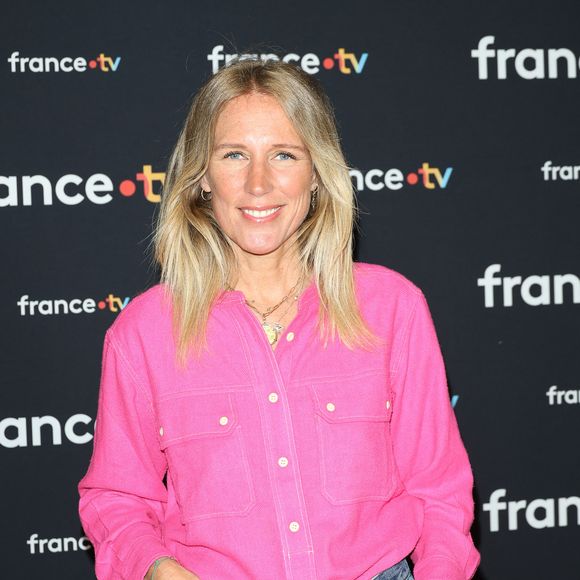 Agathe Lecaron au photocall pour la conférence de presse de rentrée de France TV à la Grande Halle de la Villette à Paris, France, le 11 juillet 2023. © Coadic Guirec/Bestimage