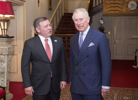 Le prince Charles, prince de Galles reçoit le roi Abdallah de Jordanie à Londres le 4 février 2016. (Agence/Bestimage)