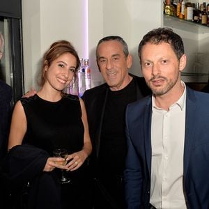 Exclusif - Laurent Ruquier, Léa Salamé, Thierry Ardisson, Marc-Olivier Fogiel et Audrey Crespo-Mara à l'anniversaire de Jacques Sanchez au restaurant Nolita à Paris, le 29 mai 2016. 
© Veeren / Bestimage
