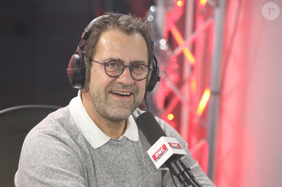 Michel Sarran au 'Moscato Show', talk-show sportif sur la radio RMC, interviewé par Vincent Moscato, Maryse Ewanje-Epee, Pierre Dorian, Adrien Aigoin et Denis Charvet à Paris, France, le 15 décembre 2016. Photo by Jerome