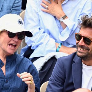 Anne-Élisabeth Lemoine et Bertrand Chameroy sont vus dans les gradins de Roland Garros le 07 juin 2025 à Paris, France. Photo by ABACAPRESS.COM