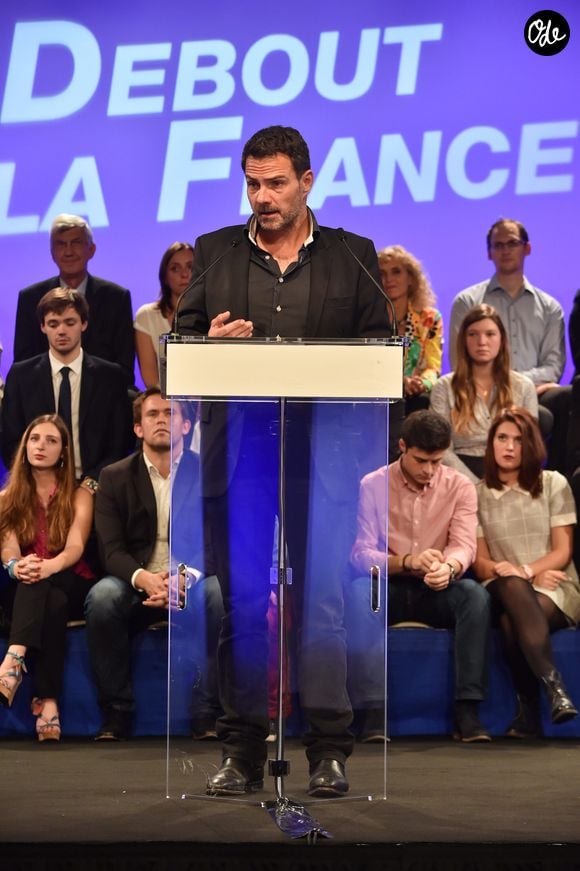 Jérôme Kerviel orateur du meeting de Nicolas Dupont-Aignan au congrès de Debout le France dans la salle Cap 15 à Paris, France, le 2 octobre 2016. © Lionel Urman/Bestimage