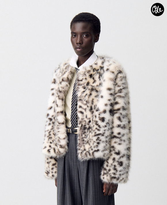 Manteau fausse fourrure léopard
