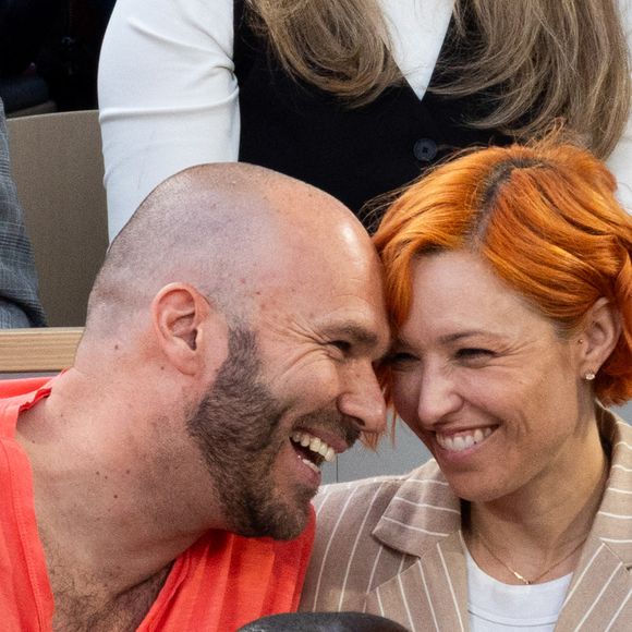 Vincent Bidal, Natasha St-Pier dans les tribunes pour la session de nuit pendant les Internationaux de France 2025 à Roland Garros le 03 juin 2025 à Paris, France. Photo by Nasser Berzane/ABACAPRESS.COM