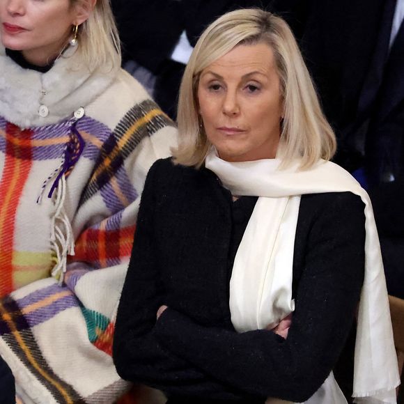 Jean-Charles de Castelbajac, sa femme Pauline de Drouas, Laurence Ferrari, José Pietroboni, chef du protocole - Cérémonie de réouverture de la cathédrale Notre-Dame de Paris, le 7 décembre 2024. 
© Dominique Jacovides / Bestimage
