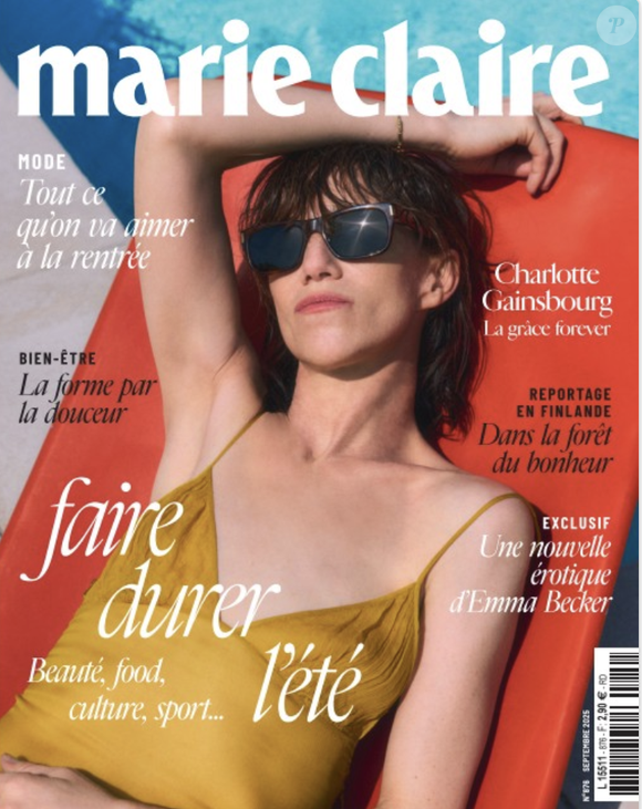 Charlotte Gainsbourg fait le Une de Marie Claire (n° 876 septembre 2025)