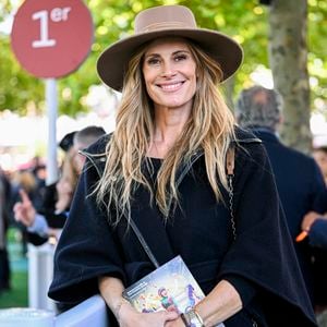 Sophie Thalmann épouse de Christophe Soumillon lors du Qatar Prix de l'Arc de Triomphe à l'Hippodrome Longchamp le 5 octobre 2025 à Paris France. Photo Victor Joly/Abaca