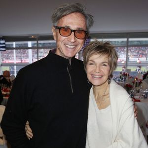 Thierry Lhermitte et Véronique Jannot assistant à la course hippique Grand Prix d'Amerique Lunch le 27 janvier 2019 à l'Hippodrome de Vincennes près de Paris, France. Photo by Jerome Domine/ABACAPRESS.COM