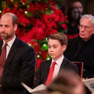 Le prince de Galles, le prince George et la princesse Charlotte pendant la cérémonie de chants Together At Christmas à l'abbaye de Westminster à Londres. Date de la photo : Vendredi 6 décembre 2024. Photo by Aaron Chown/PA Wire/ABACAPRESS.COM