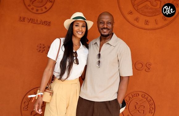 Harry Roselmack et sa compagne Jennifer Galap au photocall du village lors des Internationaux de France de Tennis de Roland Garros 2026, à Paris, France, le 30 mai 2026. © Dominique Jacovides/Bestimage