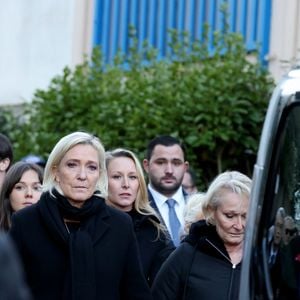 Marine Le Pen, Marion Marechal, Yann Le Pen et Nolwenn Olivier ( fille de Marie-Caroline) - Sortie du clan Le Pen aux obsèques de Jean-Marie Le Pen en l'église Saint-Joseph à la Trinité-sur-Mer le 11 janvier 2025.
© Dominique Jacovides / Guillaume Collet / Bestimage