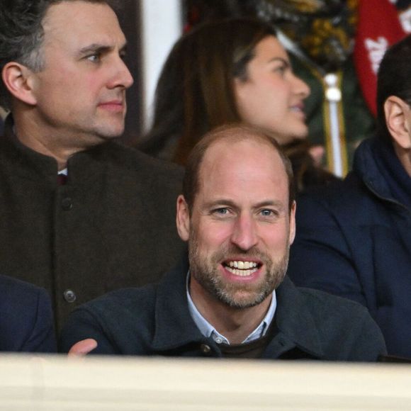 Le prince William, prince de Galles assiste en tribune à la 7ème journée de Ligue des Champions 2024/2025 opposant l'AS Monaco à Aston Villa au stade Louis II de Monaco, le 21 janvier 2025. © Bruno Bebert/Bestimage