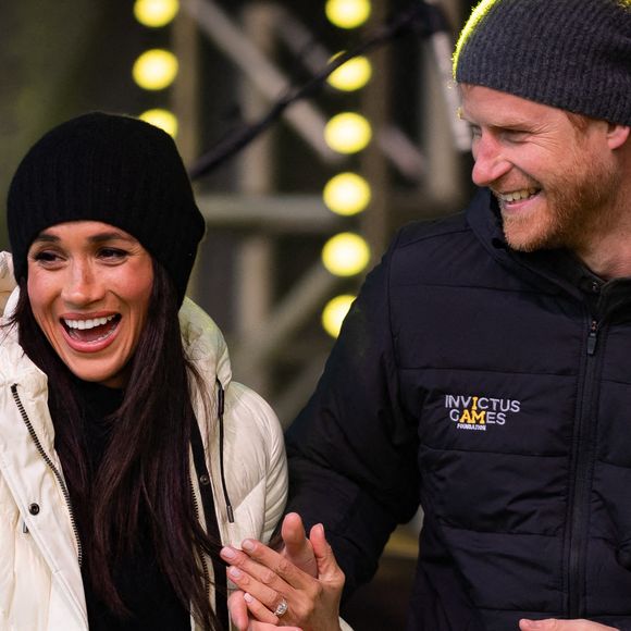 Le duc et la duchesse de Sussex à la célébration de bienvenue à Whistler lors des Jeux Invictus 2025 à Whistler, Canada. Lundi 10 février 2025. Chown Aaron/PA Photos/ABACA