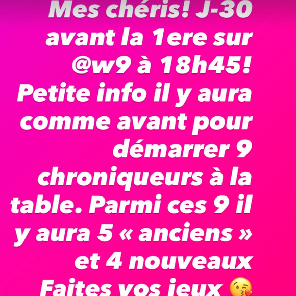 Cyril Hanouna lâche une première révélations sur les futurs chroniqueurs de sa nouvelle émission sur W9 le dimanche 3 août 2025 sur Instagram.
Crédit : Instagram/cyrilhanouna