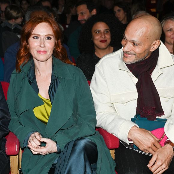 Audrey Fleurot et son compagnon Djibril Glissant - Inauguration de la statue de cire de "Audrey Fleurot" au musée Grévin à Paris le 16 mars 2023. © Coadic Guirec/Bestimage
