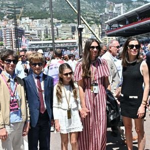 Charlotte Casiraghi, Andrea Casiraghi, Tatiana Santodomingo avec India Casiraghi, Sacha Casiraghi, Raphael Elmaleh et Maximilian Casiraghi avant le Grand Prix de F1 de Monaco au Circuit de Monaco le 25 mai 2025 à Monte-Carlo, Monaco. Photo by IPA/ABACAPRESS.COM