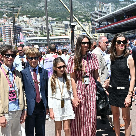 Charlotte Casiraghi, Andrea Casiraghi, Tatiana Santodomingo avec India Casiraghi, Sacha Casiraghi, Raphael Elmaleh et Maximilian Casiraghi avant le Grand Prix de F1 de Monaco au Circuit de Monaco le 25 mai 2025 à Monte-Carlo, Monaco. Photo by IPA/ABACAPRESS.COM
