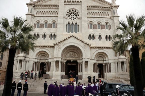 Illustration lors des obsèques de Didier Guillaume (ancien ministre de l'Agriculture entre 2018 et 2020 et ancien Ministre d'Etat de Monaco 2024–2025)  en la cathédrale Notre-Dame-Immaculée de Monaco le 23 janvier 2025. © Cyril Dodergny / Nice Matin / Bestimage