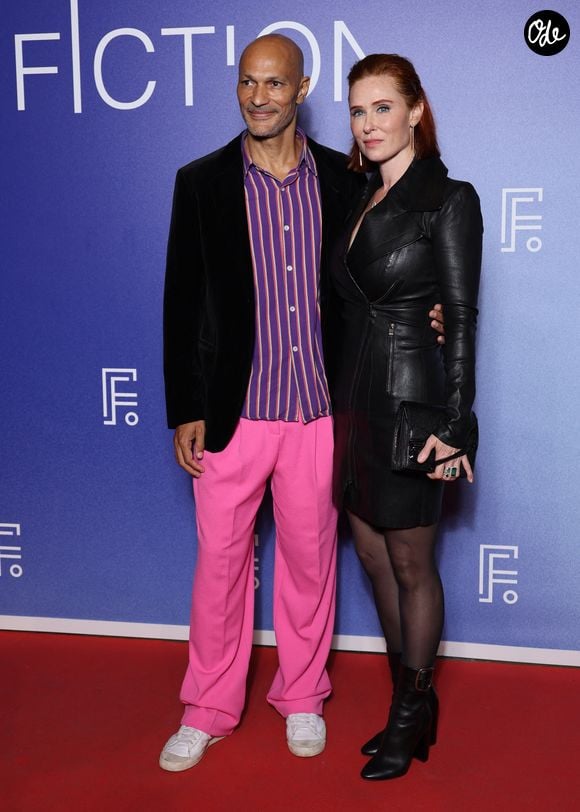 Audrey Fleurot et son compagnon Djibril Glissant sur le tapis rouge lors de la 28ème édition du festival de la Fiction à la Rochelle le 17 septembre 2026. © Denis Guignebourg / Bestimage