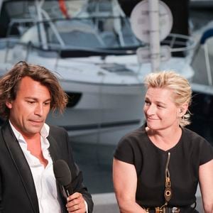 Exclusif - Bertrand Chameroy, Anne-Elisabeth Lemoine - Plateau de l'émission "C à vous" lors du 77ème Festival International du Film de Cannes le 21 mai 2024. © Jack Tribeca/Bestimage