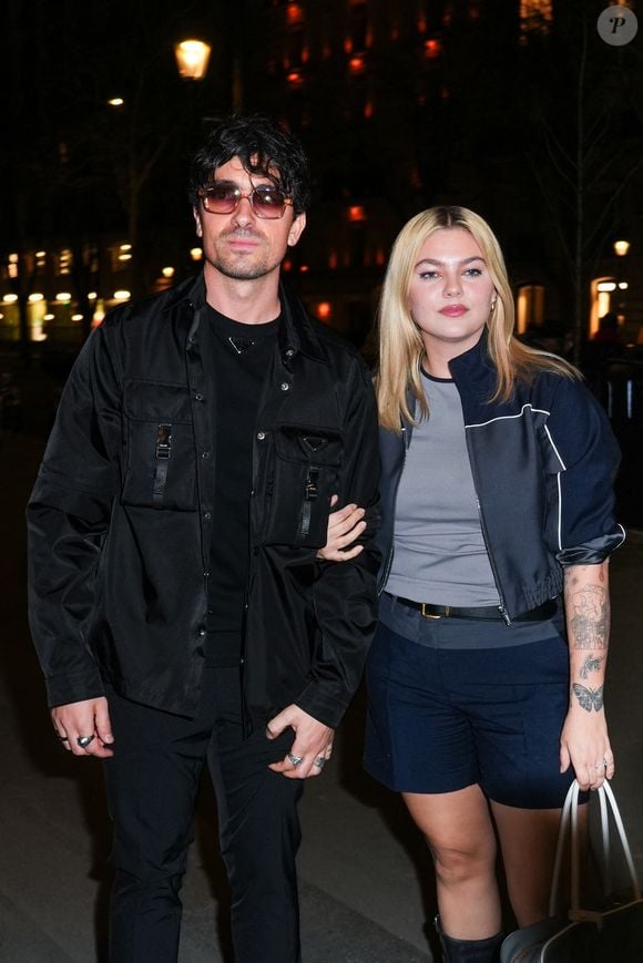 Florian Rossi et Louane arrivent à l'after party Miu Miu pendant la Semaine de la Mode Femme Automne/Hiver à Paris à Paris, France.  Photo by Lucia Sabatelli / Bestimage