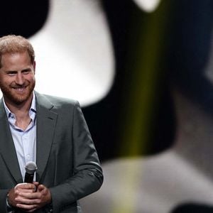 Le duc de Sussex, le prince Harry, lors de la cérémonie d'ouverture des Invictus Games au Merkur Spiel-Arena à Düsseldorf, en Allemagne. Samedi 9 septembre 2023. © Pettitt Jordan/PA Wire/ABACA