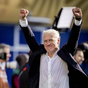 Didier Deschamps, sélectionneur de l'équipe de France, laisse éclater sa joie après la victoire des Bleus face au Maroc en quarts de finale de la Coupe du monde de football 2026, Boston, États-Unis, 9 juillet 2026.

© Imago/PsnewZ/Bestimage