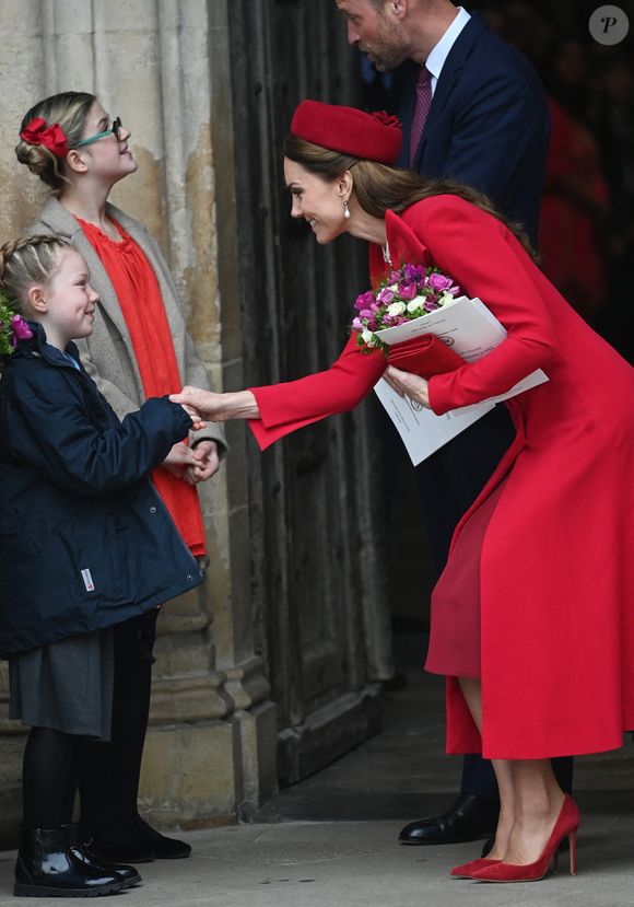 Catherine (Kate) Middleton, princesse de Galles - La famille royale britannique célèbre le 76ème Commonwealth Day à l'abbaye de Westminster à Londres, le 10 mars 2025. 

Photo : GOFF INF / BESTIMAGE