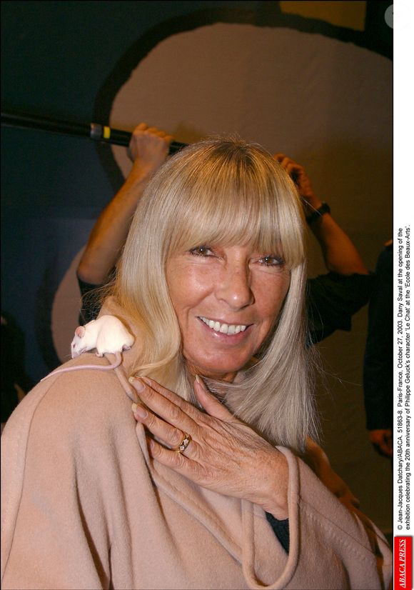 Dany Saval lors du vernissage de l'exposition célébrant les 20 ans du personnage de Philippe Geluck "Le Chat" à l'Ecole des Beaux-Arts le 27 octobre 2003. © Jean-Jacques Datchary/ABACA.