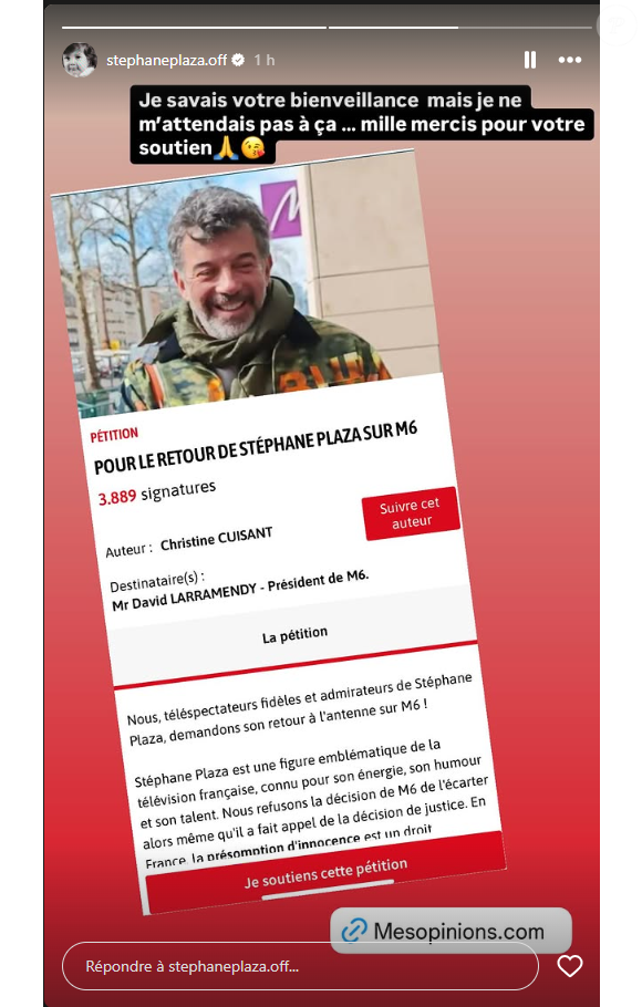 Stéphane Plaza dévoile la pétition qui demande son retour sur M6