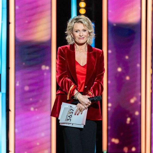 Sophie Davant lors du Téléthon 2024, à Saint Denis, près de Paris, France, le 29 novembre 2024. Photo par Alexis Jumeau/ABACAPRESS.COM