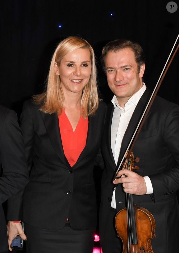 Laurence Ferrari et son mari Renaud Capuçon - Inauguration de la statue de cire de "Renaud Capuçon" au musée Grévin à Paris le 9 mars 2020. © Coadic Guirec/Bestimage