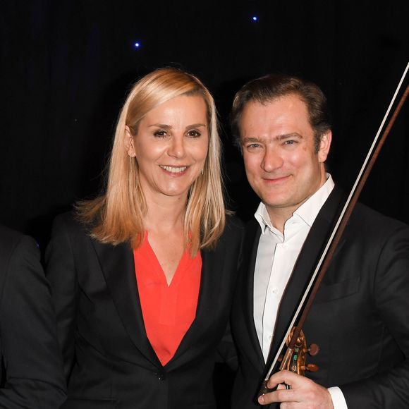 Laurence Ferrari et son mari Renaud Capuçon - Inauguration de la statue de cire de "Renaud Capuçon" au musée Grévin à Paris le 9 mars 2020. © Coadic Guirec/Bestimage
