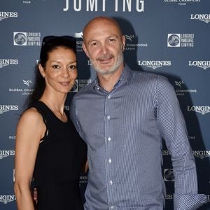 Exclusif - Frank Leboeuf et sa femme Chrislaure Nollet - Photocall du Longines Paris Eiffel Jumping au Champ de Mars à Paris, le 6 juillet 2018. © Veeren/Borde/Bestimage