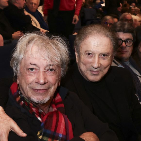 Exclusif - Hervé Vilard, Michel Drucker dans le public du concert de Hugues Aufray au Le Dôme de Paris - Palais des Sports le 9 novembre 2025.

© Jack Tribeca / Bestimage
