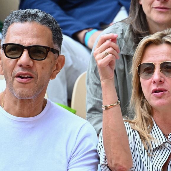 Roschdy Zem et Sarah Poniatowski dans les tribunes de Roland Garros le 01 juin 2025 à Paris, France. Photo by ABACAPRESS.COM