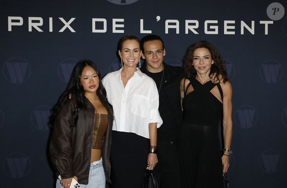 Laeticia Hallyday et sa fille Joy, Sandra Sisley et son fils Dino - Avant-Premiere du film "Largo Winch "Le Prix de L'argent" au cinéma le Grand Rex à Paris le 18 juin 2024. © Marc Ausset-Lacroix/Bestimage