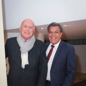 Stéphane Martin, Emmanuel Kasarhérou (président du musée du Quai Branly) - Marc Ladreit de Lacharrière est nommé mécène d'honneur du 20ème anniversaire du musée du quai Branly à Paris le 13 avril 2026. © Jack Tribeca / Bestimage