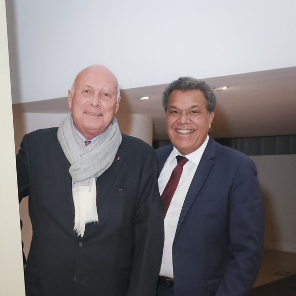 Stéphane Martin, Emmanuel Kasarhérou (président du musée du Quai Branly) - Marc Ladreit de Lacharrière est nommé mécène d'honneur du 20ème anniversaire du musée du quai Branly à Paris le 13 avril 2026. © Jack Tribeca / Bestimage