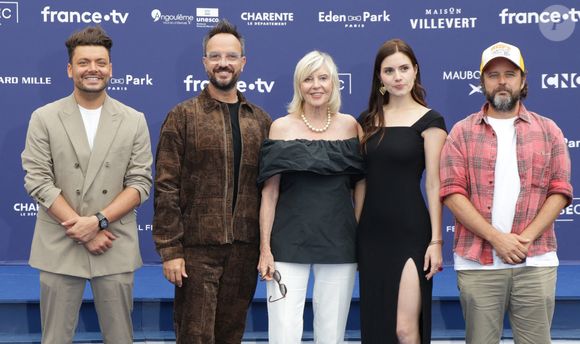 Kev Adams, Jarry, Chantal Ladesou, Marie Parisot et Claude Zidi Jr. - Arrivées au cinéma CGR lors de la 18ème édition du Festival du Film Francophone de Angoulême (FFA) le 27 août 2025.

© Coadic Guirec / Bestimage