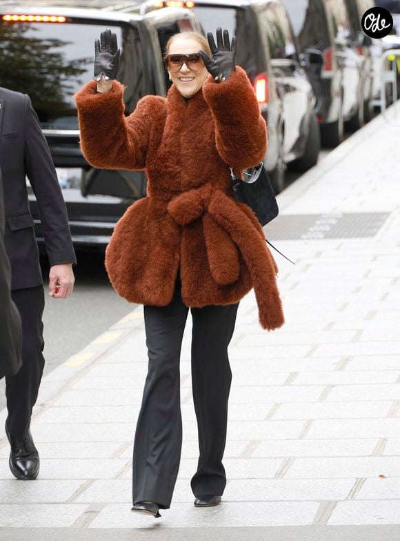 Céline Dion salue ses fans à la sortie de l’hôtel Royal Monceau à Paris, avant de rejoindre La Plenitude Arena de Paris La Défense pour poursuivre sa série de concerts, le 9 octobre 2026. La veille au soir, la star québecoise a trébuché sur scène avant d'oublier quelques paroles de sa chanson, "Pour que tu m'aimes encore" lors du final de son spectacle.
© Christophe Aubert / Bestimage