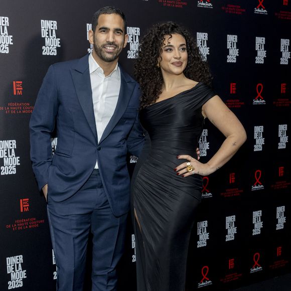 Oussem Belgacem et Camelia Jordana au photocall du 22ème dîner de la mode pour le Sidaction à Paris le 30 janvier 2025.
© Olivier Borde / Bestimage