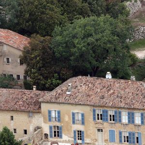 Vue aérienne du château de Miraval, propriété de Brad Pitt et Angelina Jolie à Correns, France, le 10 août 2012. Photo by ABACAPRESS.COM